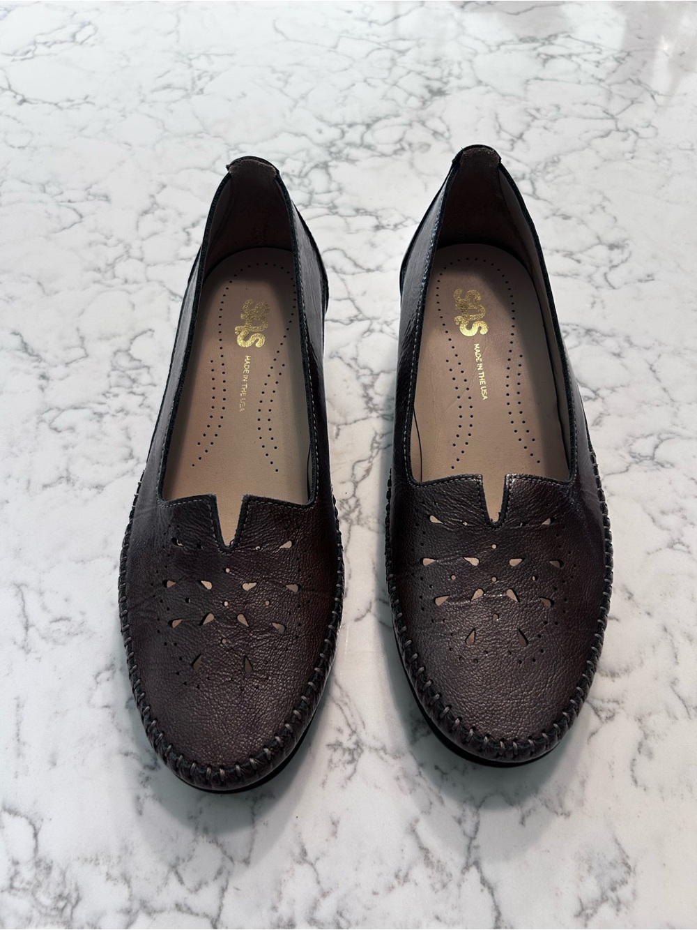 SAS Sonyo Portobello Color Patent Leather Dress Comfort Pumps Loafer Size 6.5WW